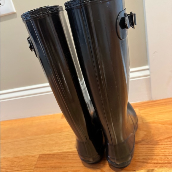 Hunter Glossy Black Rain Boots Tall - Picture 3 of 8